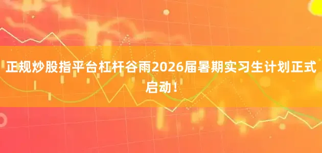 正规炒股指平台杠杆谷雨2026届暑期实习生计划正式启动！
