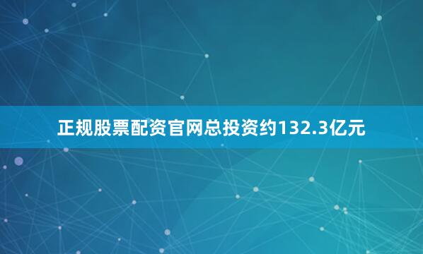正规股票配资官网总投资约132.3亿元